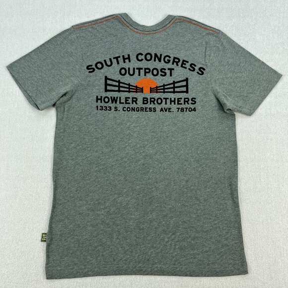 Howler Bros T-Shirt Mens S Heather Gray South Congress Outpost Austin Texas RARE - Picture 3 of 9